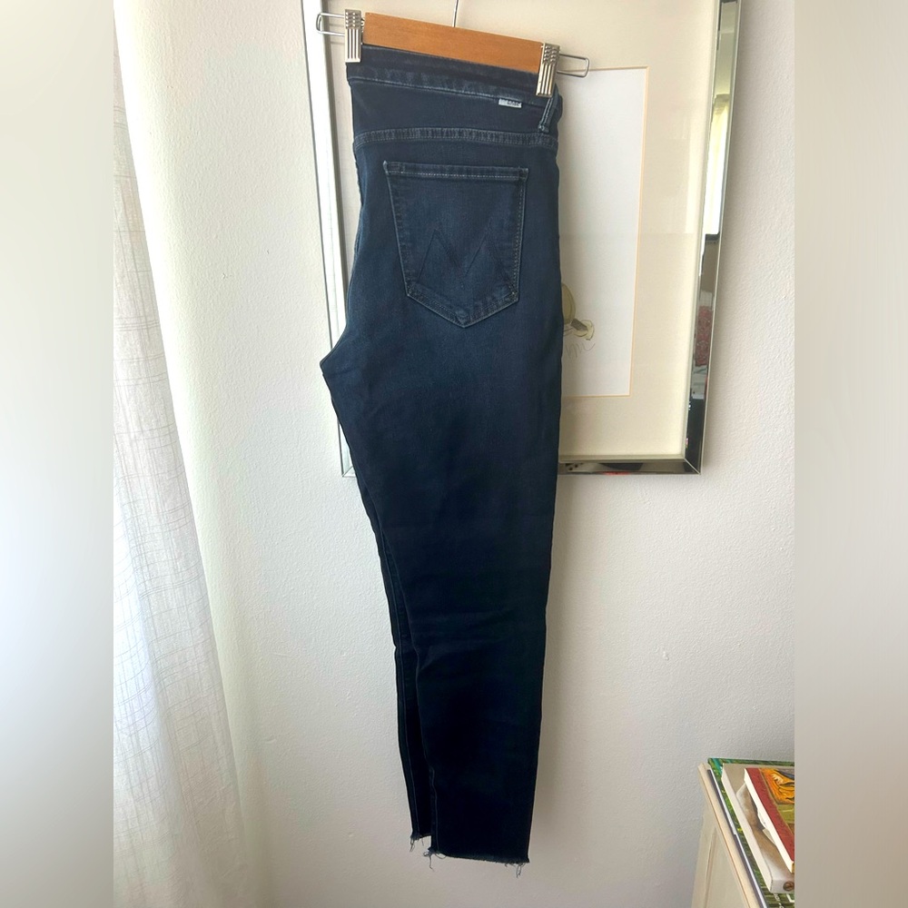 MOTHER denim high waisted looker ankle fray jean